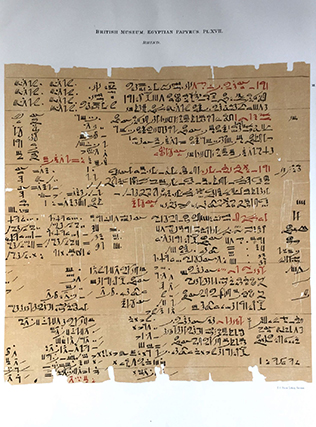 Image 22 of 27 for Facsimilé of the Rhind mathematical papyrus[newline]M0265b-22.jpg